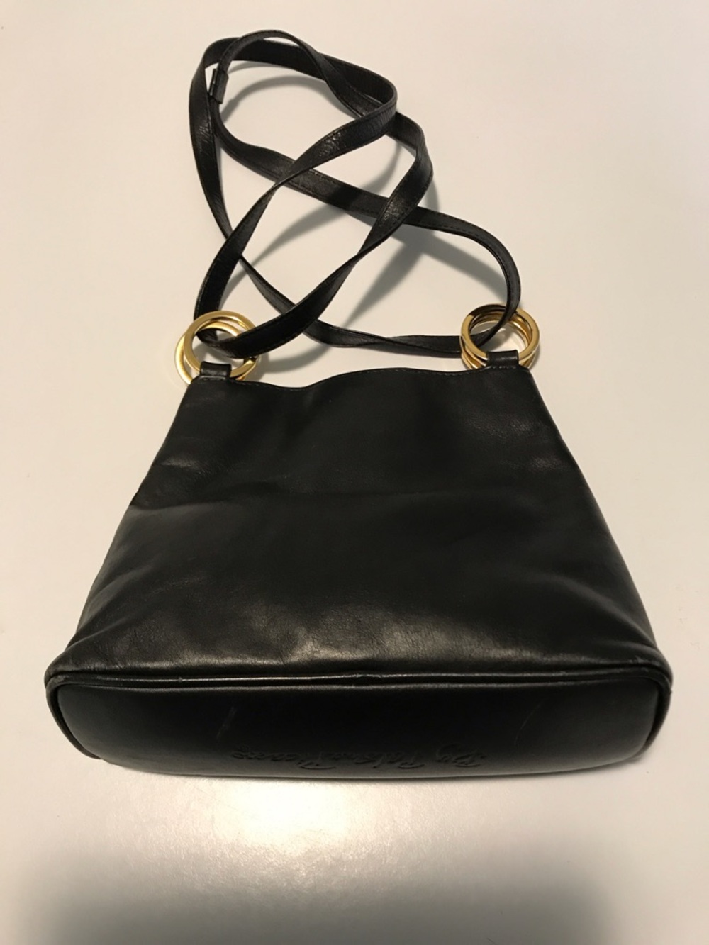 Vintage Paloma Picasso Shoulder bag or purse - black leather- made in Italy - Picture 2 of 10